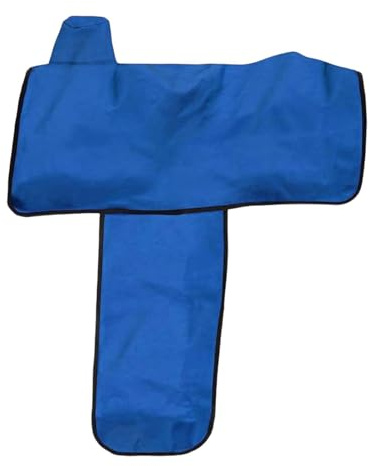 PawwJoy Tragbare Sattelschutzhülle für Westernsättel, staubdichte Abdeckung, 87 x 88 cm, Oxford-Stoff, Aufbewahrungstasche, Blau