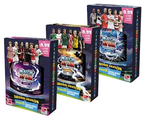 Match Attax Bundesliga 2025/2026 – Mini Tin mit 39 Karten & 3 exklusiven Tin-Karten – 1 von 3 Designs (zufällige Auswahl) – Bundesliga Trading Card Game
