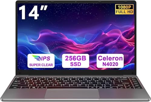 bvate PC Portatile 14 pollici Notebook Win 11 upto 2.8 GHz 256 GB ROM Supporta l'espansione SSD 1TB Celeron N4020 2.4G+5G WiFi 4.2 USB HDMI Tastiera italiana membrana mouse senza fili-Gray-FXJ