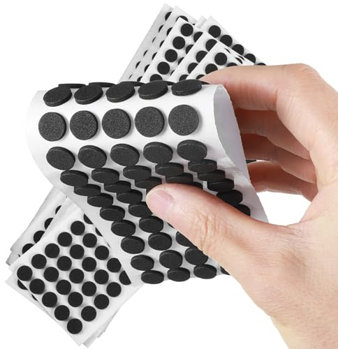800Pcs Small Felt Pads, Self-Adhesive EVA Foam Furniture Pads, Round Felt Furniture Stickers Floor Protectors for Desks Drawers Vases Photo Frames Cabinets Doors Candlesticks - Black