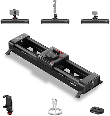 IFOOTAGE Shark Slider Pico Motorized Mini Slider, 2-Axis Phone Dolly Track Slider Video Stabilizer Rail Compatible with Insta360 iPhone Android DJI Pocket 3/4, Payload 1.1KG