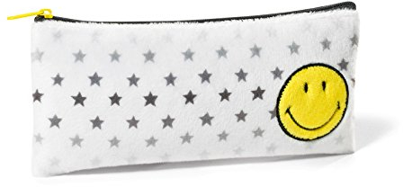 NICI 40728 - Mäppchen Smiley Gelb/Sterne Plüsch 21x10cm