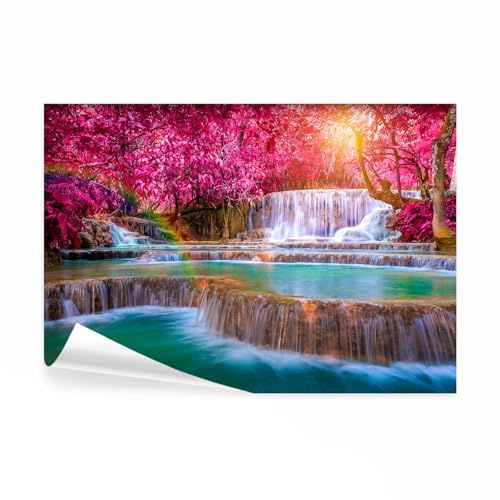 decomonkey Fototapete Wasserfall, 250x175 cm, XL, Regenbogen Natur, Vlies | Landschaft, Schlafzimmer, Wohnzimmer, Design, Tapete, Fototapeten, Tapeten, Vliestapete, Wandtapete, moderne, Wand
