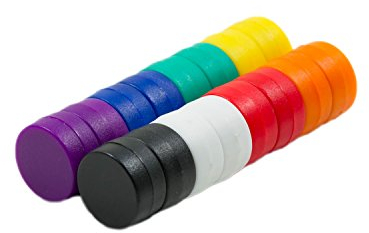 Magnetastico | 16x Starke Neodym Magnete mit Schutzschicht | 8 Farben | Größe 12x6 mm | Kleine Magnete extra stark, Büromagnete | Mini-Magnet für Magnettafel Kühlschrank Whiteboard & Glasmagnettafel