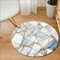 Ommda Teppiche Wohnzimmer Modern Geometriemuster Teppich Rund Antirutsch Bunt mit Gummirückseite,YXDT06-2,120cm