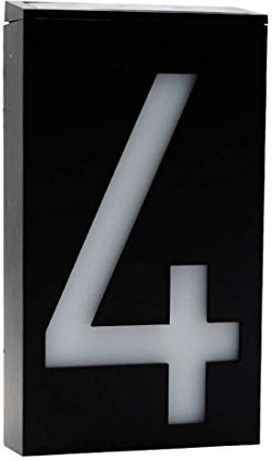 Solar Hausnummer Licht,KINGCOO Led Wandleuchte Adresse Mailbox Türschilder Beleuchtung Türschild Solar Nacht Lampe Hausnummer Außenbeleuchtung Veranda Lichter (4)