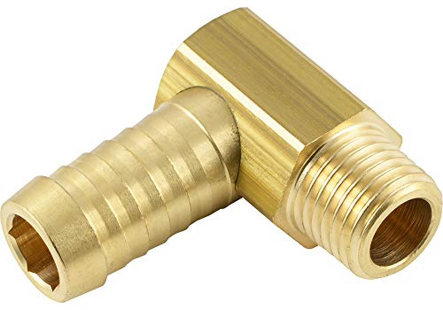 Fittingteile - Schlauchtülle mit Metrischem Außengewinde Winkel Messing (Ausführung: Winkel-AG / M14 x 1,5-13 mm)
