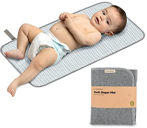 Portable Coussin À Langer - Étanche Pliable Bébé Matelas À Langer - Tapis À Langer De Voyage - Léger, Petit Léger Matelas À Langer Pour Bébé - Changeur De Bébé - Lavable En Machine (Classic Gray)