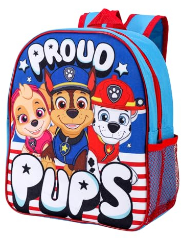 Official Licensed Kids Boys & Girls School Backpack with Side Mesh Pocket (Paw Patrol)
