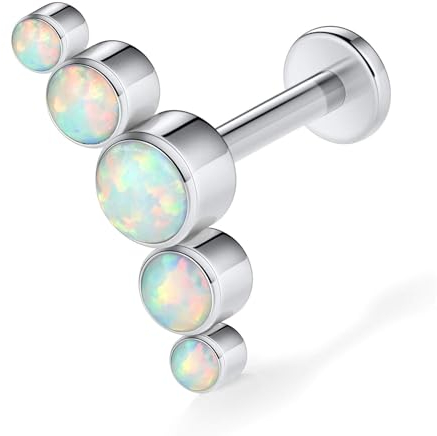 16G CZ Cartilage Tragus Earrings G23 Titanium Studs Earrings Women Girls Conch Helix Tragus Piercing (D-6mm)