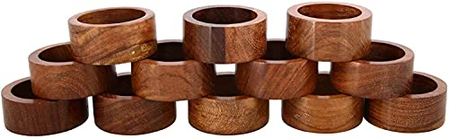 Divine glance Handmade Wood Napkin Ring Set with Napkin Rings (12)