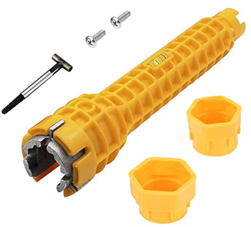 Faucet and Sink Installer Tool,Multifunctional Sink Wrench Faucet Wrench Tool Double Head Basin Wrench Tap Spanner for Kitchen Plumbing Repair