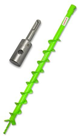 Trapano WERHE® Profi in acciaio massiccio, punta da terra per trapano 60 mm estremamente robusto con adattatore SDS Plus - trapano a colonna trapano da pozzo punta precisa.