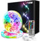 phopollo Led Lights for Bedroom, 7.5m×2 Led Lights with 44 Keys Remote Control, Flexible 12v 5050 RGB Color Changing Led Lights