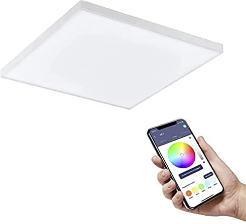 EGLO connect.z Smart-Home LED Panel Turcona-Z, Deckenlampe L x B 30 cm, ZigBee, App und Sprachsteuerung Alexa, Lichtfarbe einstellbar (warmweiß-kaltweiß), RGB, dimmbar