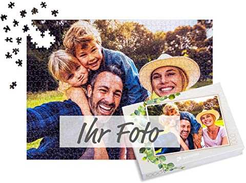 puzzleYOU Fotopuzzle selbst gestalten - Fotopuzzle 1000 Teile, Schachtel-Design Eukalyptus - Puzzle mit eigenem Bild erstellen - 1000 Teile Puzzle individuell Bedrucken