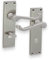 Infinity Decor Pair of Satin Nickel Victorian Scroll Lever Door Handle on Rectangular Backplate Thumb Turn Bathroom Latch Lever Privacy Interior Doors