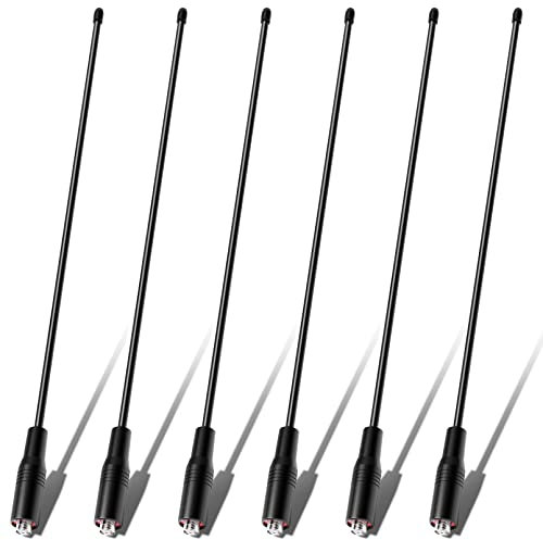 SAMCOM VHF/UHF Dual Band SMA-Female Antenna 20 Watts for Two Way Radios Long Range, 15.1 inch Soft Whip Replacement SMA-K Antennas for SAMCOM FPCN10A/FPCN30A and Other Walkie Talkies, 6 Pcs