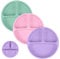 Vicloon Platos para niños，3 PCS Platos de Silicona，Plato Ventosa Bebe，Platos Bebe con Ventosa,Platos de Bebé Antideslizante,Mantel Individual Silicona Alimenticio para Bebé