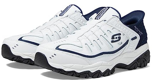 Skechers Herren Afterburn M. Fit Grill Captain Slipper, weiß/Marineblau, 42 EU