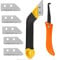 8 Pcs Pro Grout Removal Tool, Grouting Tool with 5 Pieces Extra Replacement Accessories, Grouting Rake Tile Grout Hand Saw Angled Grouting Clean Remover for Tile Cleaning