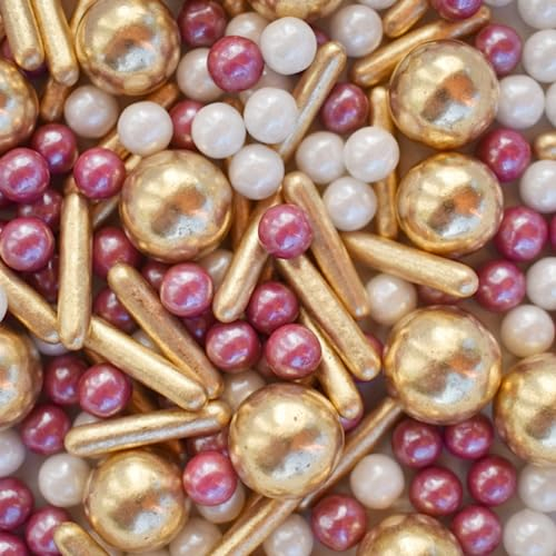 MakeSomeSweets PURPLE WEDDING Brillantini Commestibili Sprinkles, Vegani, Senza Olio Di Palma, Tonalità Viola-Bianco-Oro, 100g