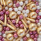 MakeSomeSweets PURPLE WEDDING Brillantini Commestibili Sprinkles, Vegani, Senza Olio Di Palma, Tonalità Viola-Bianco-Oro, 100g