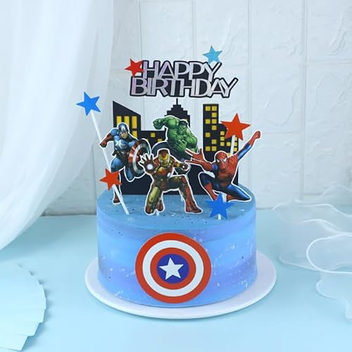 Superhero CAKE_TOPPER, 11 pcs, Brand, White, for Children, Baby Party, Birthday Party Cake Decoration