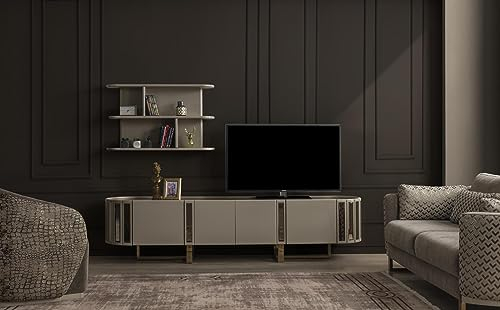Ovaler Fernseh Ständer rtv Lowboard tv Sideboard Kommode Wohnzimmer Holz Möbel