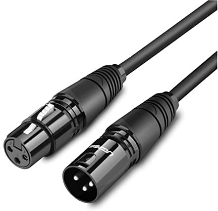 Cable de audio jack 3.5mm XLR Cable karaoke de cable de cañón de micrófono XLR Extensión del cable Mikrofon for los amplificadores del mezclador de audio XLR Cable Cable de audio jack ( Color : Black