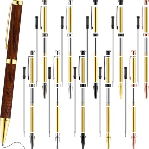 Colarr Kit di 10 penne per tornitura del legno da 7 mm, con penna a torsione sottile, con tornio di ricarica, forniture per ufficio, scuola, fai da te, amici, insegnanti, studenti, regali (colori