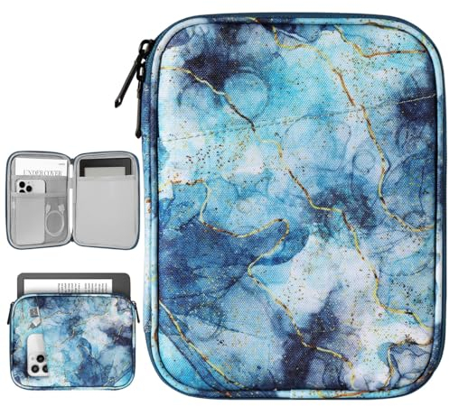 Vinabilia 6-7 Zoll Sleeve Tasche Hülle für 7 Der Neue Kindle Paperwhite und Kindle Colorsoft Signature Edition, 6 Kindle 11. Gen, 6,8 Kindle Paperwhite, Kindle Oasis E-Reader, Marmor Blau