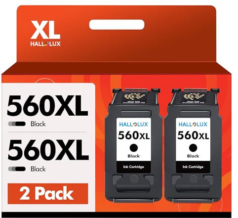 HALLOLUX 560 XL Schwarz Druckerpatronen Kompatibel für Canon 560 561 Black Patronen für Canon Pixma TS5350i Patronen TS7450i TS5350 TS5350a TS7451i TS5351 TS5351i TS5351a TS7450 TS7451 (2er-Pack)