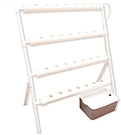 czyuRachel Hydroponisches Anzuchtsystem, 36-Löcher Weiß Hydroponic Grow Kit Im Innenbereich Garten Hydrokultur System Pipe Erdlose Pflanzenanbau Systeme Mit Wasserpumpe Für Gemüse Salat Blumen