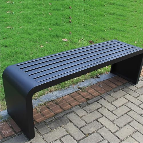 Gartenbank, Wetterfeste Verandabank Aus Metall, 2-Personen-Verandabank, Rostfreie Rückenfreie Außenbank for Park, Schwimmbad Und Hof, Geringes Gewicht mit 350 Pfund Kapazität ( Color : A , Size : 100C