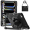 Gerutek Cover per iPad Pro 13 Pollici (7a Gen) M4 2024, Custodia Silicone Antiurto Robusta Resistente con Supporto Rotante 360/Cinghia a Mano/Spalla/Portapenne per iPad Pro 13 M4, Nero