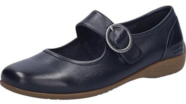 Josef Seibel Damen Riemchenballerinas Fenja 18, Frauen Flats,Weite G (Normal),Abendschuhe,Slip-ons,spangenballerinas,Indigo,41 EU