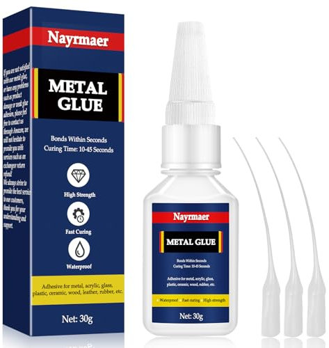 Nayrmaer Superglue for Metal, 30g Waterproof and Heat-Resistant Metal Glue for Steel, Zinc, Aluminum and Other Material