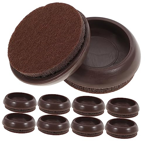 ETHZZLE 10 Coupelles De Roulette De Meuble Antidérapantes avec Tampons en Feutre Protection De Sol pour Canapés Bureaux Chaises Fauteuils Pianos 1.77 X 1.77 X 0.59 in