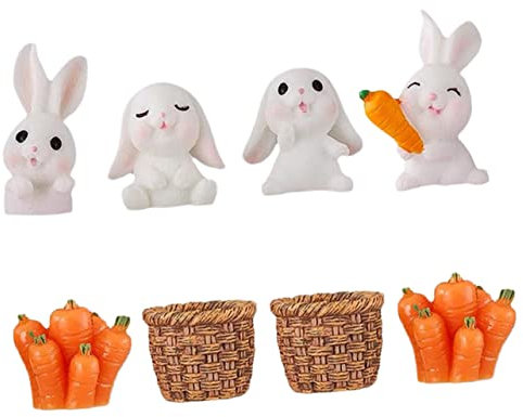 CANIGHT 8stücke Miniature Bunny Figuren Teiliges Osterdeko Hasen-Ornamenten Für Garten Und Party-Dekoration Für