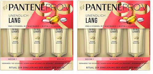 Pantene Pro-V Power Booster Intensivpflege-Shots (3x 15 ml), für Widerspenstiges Haar, Haarkur trockene Haare, Haarpflege Glanz, Anti-Frizz (Packung mit 2)