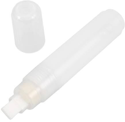 Leerer Acrylmarker Weiß Nachfüllbar, 10mm, für Steinmalerei und Metall | Kunststoffgehäuse, Flache Spitze, Glatt Schreibend, Tragbar und Vielseitig Nutzbar, Zeichnen und Markieren