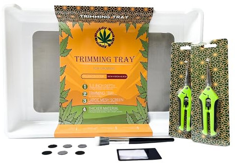 Buddy Bud Trim Tray – 30x50 cm Trimming Tray & Trimmschale mit 150 Mikron Sieb – Bud Trimmer & Pollensieb für Dry Sift – Trimmer Set & Pollenshaker Erntezubehör