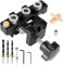 NZZVNZ 3 in 1 Pocket Hole Jig Kit, Adjustable Doweling Jig Kit with 8/10/15mm Drill Bit for Straight Holes, Woodworking Tools with Positioning Clip for Drilling Guide Locator Punching