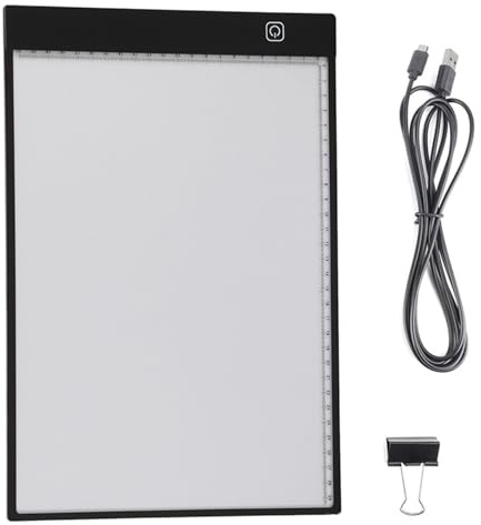 A4 LED-Kunsttafel, Tracing Light Pad, Zeichentisch, Tafel für Vorlage, Scrapbook, Skizze, Schwarzer Rand, 3-Modus-Dimmung für Künstler und Designer