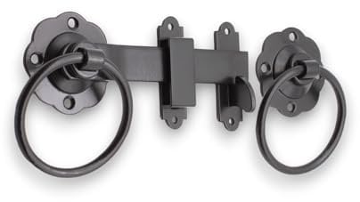 Infinity Decor Heavy Duty Epoxy Black 6 150mm Plain Ring Gate Latch Set – Garden Gate Shed Latch Catch Set Ideal for Wooden Gate and Garage Doors