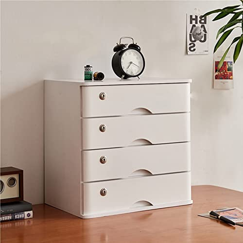 Haute Qualité Classeur de Bureau en Bois avancé avec Serrure et tiroirs, Armoire de Rangement à 4 Niveaux pour Documents et fourni