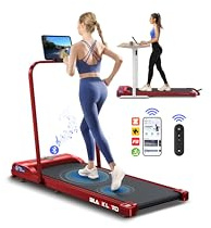 BLACK LORD Laufband mit Handläufen 2,2 PS – Laufband mit Geschwindigkeitsregelung 1-12 km/h für Zuhause, Büro & Fitnessstudio, Elektro-Heimtrainer für Walking, Jogging(Rot)
