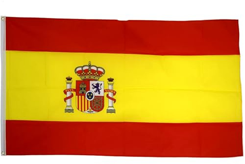 Spanien Fanartikel Fahne Flagge mit Ösen 90 x 150cm rot Gelb Escudo de España #51