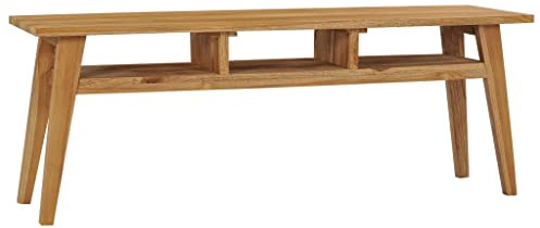 WEMYUFURN TV-Schrank tv unterschrank tv kommode Fernseher Tisch Konsolentisch mit Schubladen 120x35x45 cm Teak Massivholz